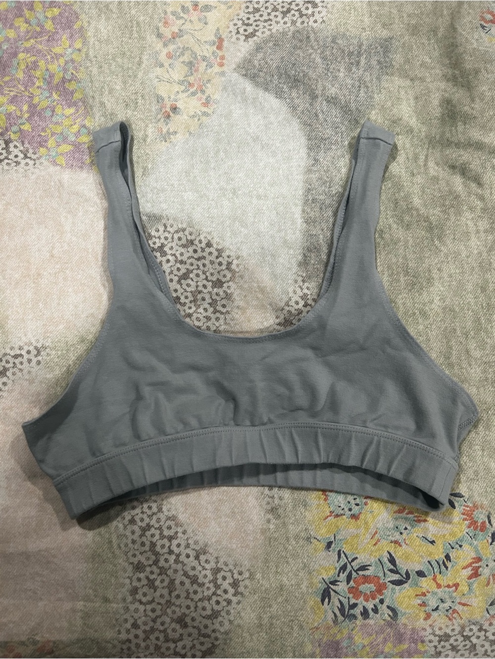 Good American Soft Scoop Seamless Bralette Grey Blue color